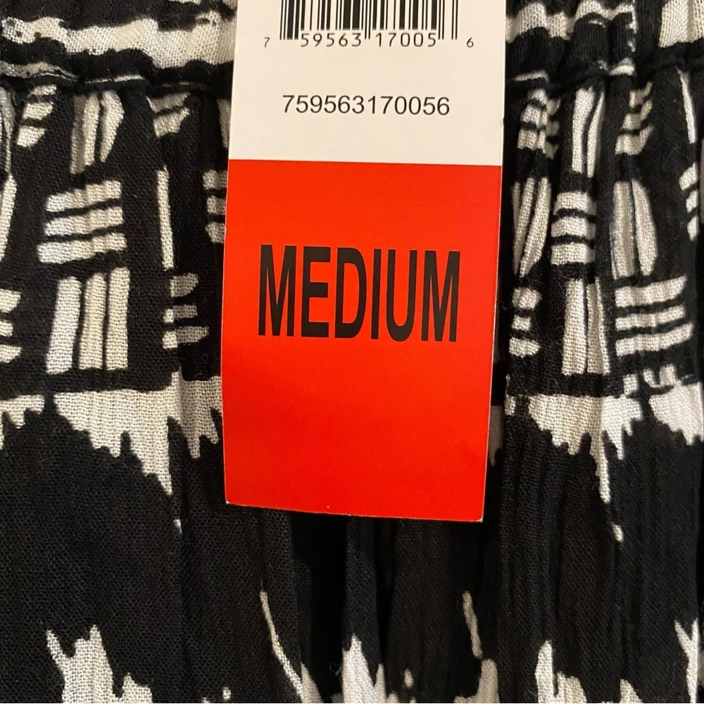 Black and White Patterned Women's Long Skirt - Women’s Medium - NWT